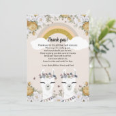 Alpaca Twins Baby shower Hartelijk dank Bedankkaart (Staand voorkant)