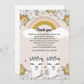 Alpaca Twins Baby shower Hartelijk dank Bedankkaart (Voorkant / Achterkant)