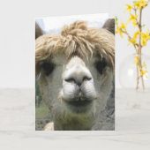 ALPACA UITBLANK BEGROETINGSKAART KAART (Gele Bloem)