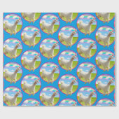 Alpaca Unicorn onder regenbooghemel Cadeaupapier (Vlak)