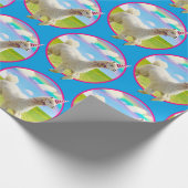 Alpaca Unicorn onder regenbooghemel Cadeaupapier (Hoek)