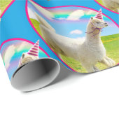 Alpaca Unicorn onder regenbooghemel Cadeaupapier (Rol Hoek)