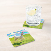 Alpaca Unicorn onder regenbooghemel Kartonnen Onderzetters (Insitu)