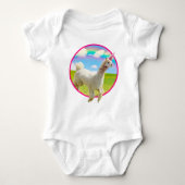 Alpaca Unicorn onder regenbooghemel Romper (Voorkant)