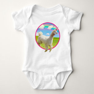 Alpaca Unicorn onder regenbooghemel Romper