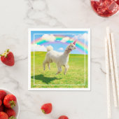 Alpaca Unicorn onder regenbooghemel Servet (Insitu)
