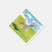 Alpaca Unicorn onder regenbooghemel Servet (Hoek)