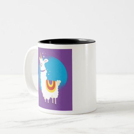 Alpaca Unicorn Tweekleurige Koffiemok (Voorkant links)