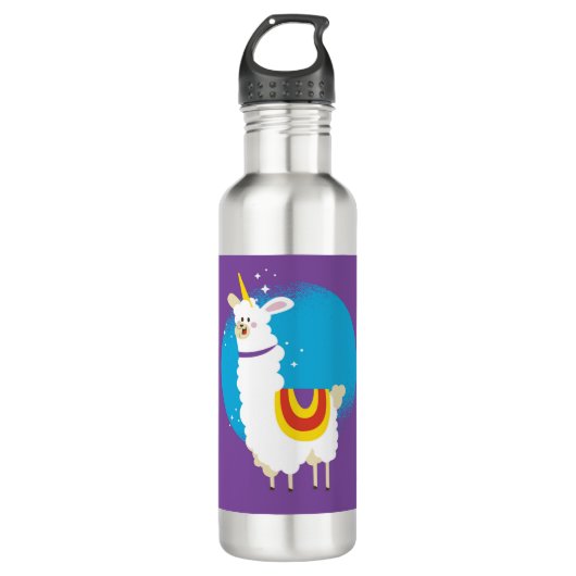 Alpaca Unicorn Waterfles (Voorkant)