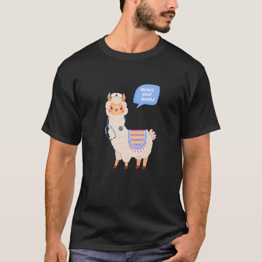 Alpaca Uw Wond Cute Llama Woundverpleeggeld T-shirt (Voorkant)
