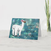 Alpaca Verjaardag Groeten Kaart (Voorkant)