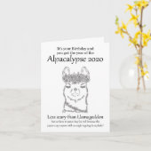 Alpaca Verjaardag Kaart Zelfisolatie Corvid Humor (Gele Bloem)