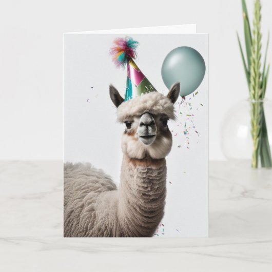 Alpaca verjaardagsfeest Wenskaart Kaart (Voorkant)