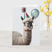 Alpaca verjaardagsfeest Wenskaart Kaart (Gele Bloem)