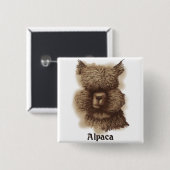 Alpaca Vierkante Button 5,1 Cm (Voorkant /achterkant)