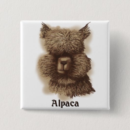 Alpaca Vierkante Button 5,1 Cm (Voorkant)