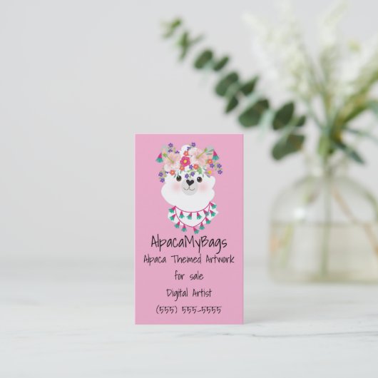 Alpaca Visitekaartje (Staand voorkant)