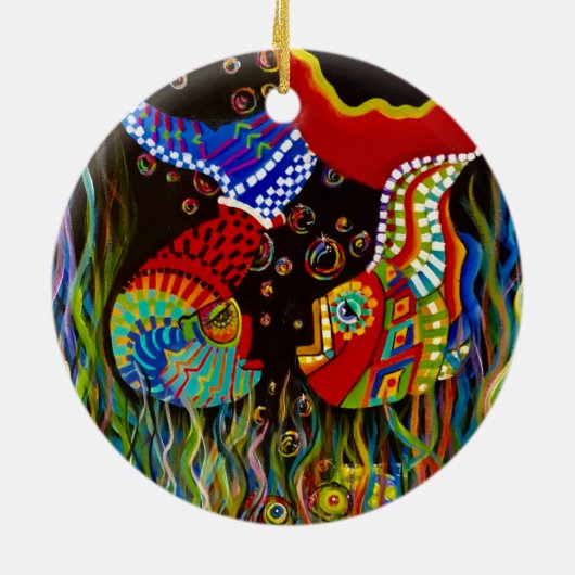 alpaca visy vriendinnetje keramisch ornament (Achterkant)