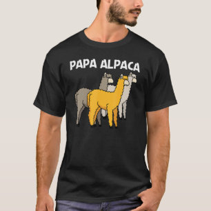 Alpaca voor mannen Papa Camelid Mammal Animal T-shirt
