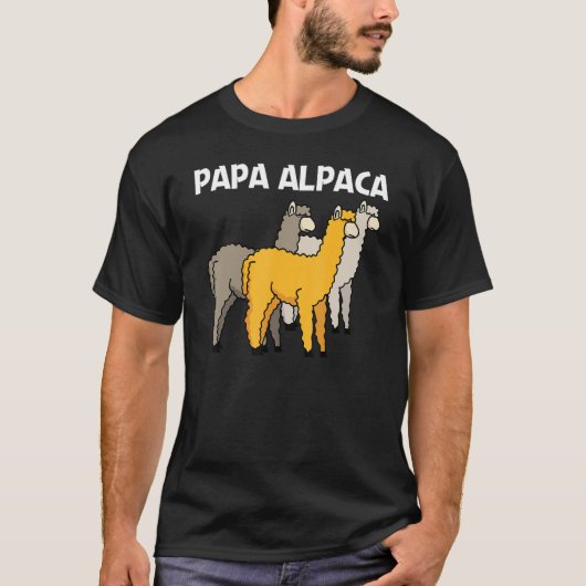 Alpaca voor mannen Papa Camelid Mammal Animal T-shirt (Voorkant)