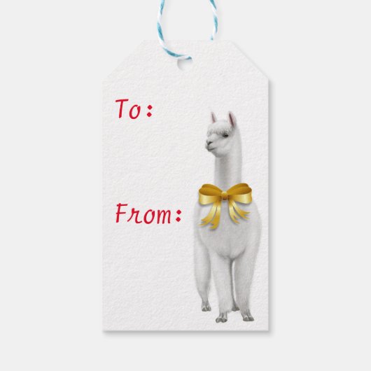 Alpaca Vrolijk kerstcadeau Labels Cadeaulabel (Achterkant)