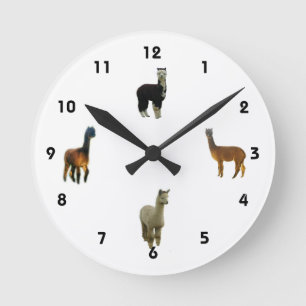 Alpaca Wall Clock Ronde Klok