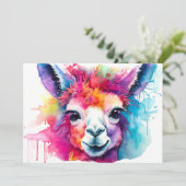 Alpaca Waterverf #217 Feestdagenkaart (Staand voorkant)