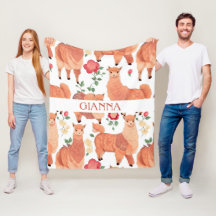 Alpaca Waterverf Kleurrijke Gepersonaliseerde Patr