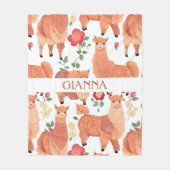 Alpaca Waterverf Kleurrijke Gepersonaliseerde Patr Fleece Deken (Voorkant)