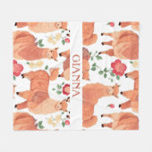 Alpaca Waterverf Kleurrijke Gepersonaliseerde Patr Fleece Deken (Voorkant (Horizontaal))