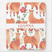Alpaca Waterverf Kleurrijke Gepersonaliseerde Patr Muismat (Voorkant)