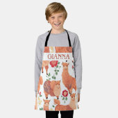 Alpaca Waterverf Kleurrijke Gepersonaliseerde Patr Schort (Gedragen)