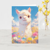 Alpaca Weide Momenten Kaart (Gele Bloem)