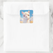 Alpaca Weide Momenten Vierkante Sticker (Tas)