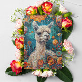 Alpaca Whimsical Geboortekaart Kaart