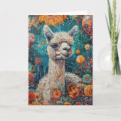Alpaca Whimsical Geboortekaart Kaart (Voorkant)