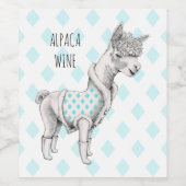 Alpaca wijn (of mousserende wijn) flesetiket etiket (Enkel label)