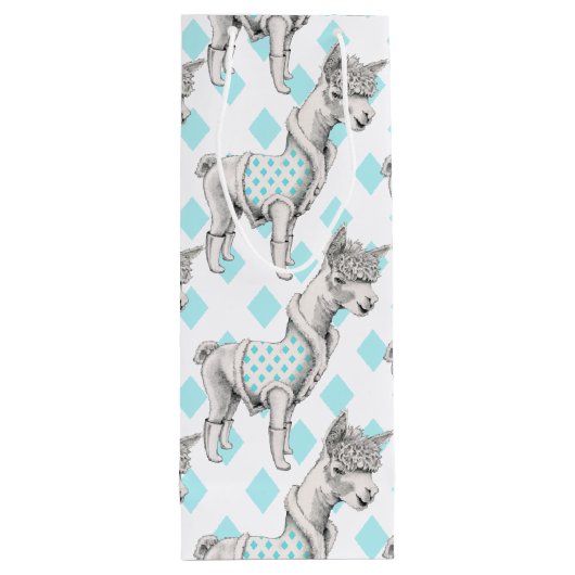 Alpaca Wine Gift Bag Wijn Cadeautas (Achterkant)