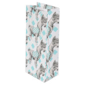 Alpaca Wine Gift Bag Wijn Cadeautas (Voorkant Gekanteld)