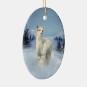 Alpaca Winter Night kerstversieringen Keramisch Ornament (Rechts)