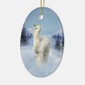 Alpaca Winter Night kerstversieringen Keramisch Ornament (Links)