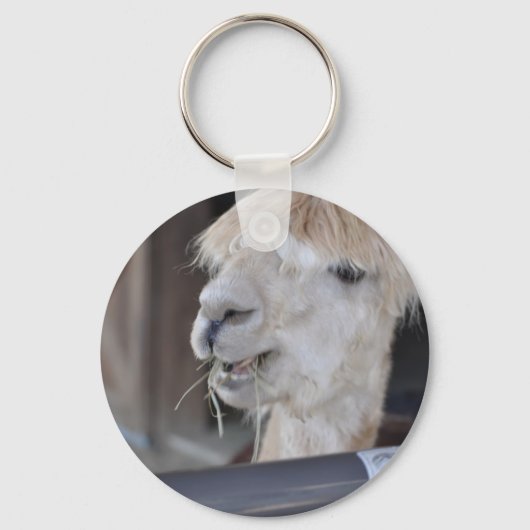 Alpaca, wit sleutelhanger (Voorkant)