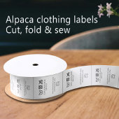 Alpaca wol kledinglabels Care logo mono Satijnen Lint