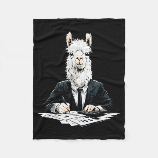 Alpaca Working Writing Motif Drawing Animal Art Al Fleece Deken (Voorkant)