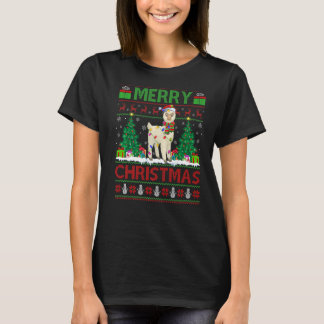 Alpaca Xmas - boom verlicht de Ugly Santa Alpaca C T-shirt