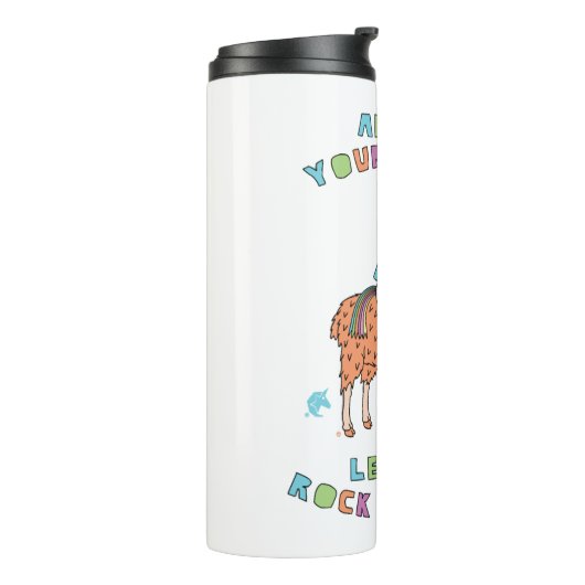 Alpaca Your Bags laten we rockklikker worden Thermosbeker (Gedraaid links)