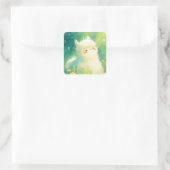 Alpaca Zonne Escape Vierkante Sticker (Tas)