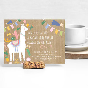 Alpaca'd met Fun Birthday Party Kaart