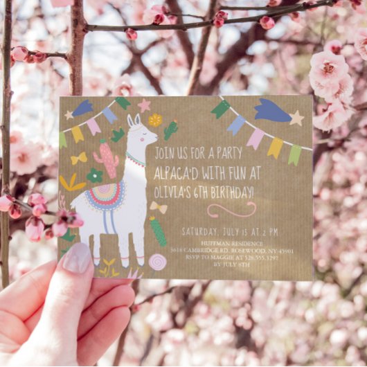 Alpaca'd met Fun Birthday Party Kaart