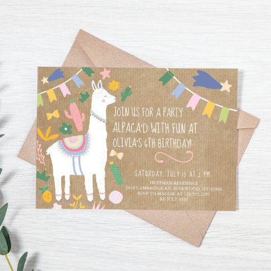 Alpaca'd met Fun Birthday Party Kaart